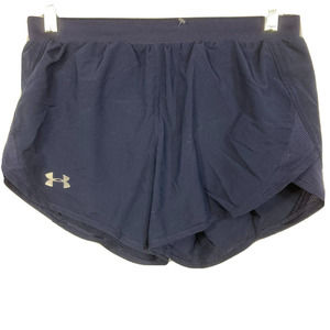 Under Armour Shorts Womens Sz XS Navy Blue Running Loose Heatgear‎ Pull On Logo